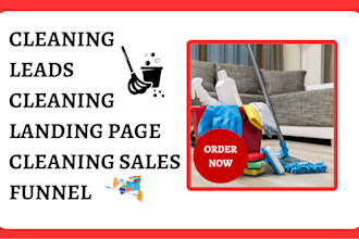 generate  cleaning lead cleaning landing page cleaning website