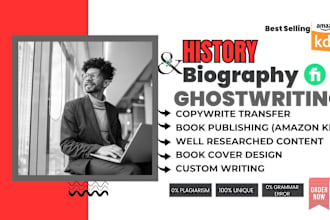 write your well researched history, biography political science, religion