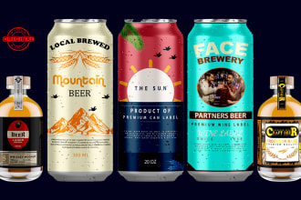 design premium energy drink, soda, and beer can label