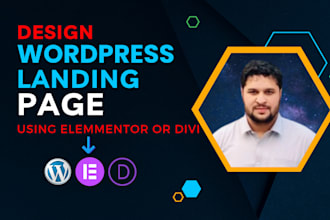 build landing page, personal, company potfolio, blog site using wordpress, divi