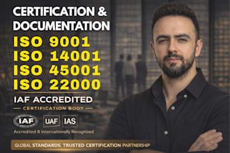 provide iso 9001,14001,45001,22000 documentation and certification