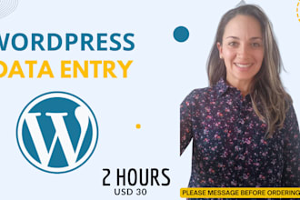 do wordpress data entry, copy paste, upload, blog posting