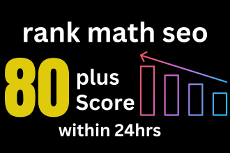 install rank math seo plugin for 80 plus score with in 24hrs