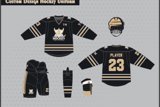 design 2d ice hockey uniform mockup for you and give you print ready file