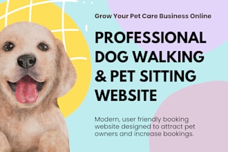 built professional dog walking pet sitter booking website