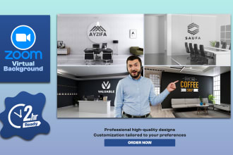 design custom zoom virtual background in 2 hours