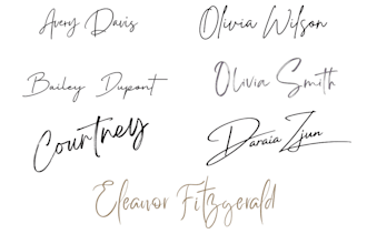 design  scripted, signature, cursive, handwritten logo