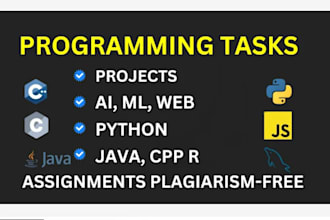 do programming projects of oop,dsa,daa using python, java, cpp
