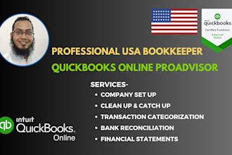 do bookkeeping on quickbooks online for USA small businesses