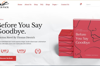 create book author website ebook landing page personal portfolio author website
