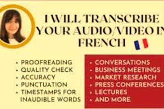 do french and francophone french audio and video transcription