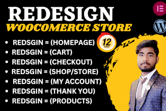 setup and redesign woocommerce store, product, cart, checkout, resolve issues