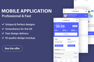 design your unique and clean mobile app UI UX design