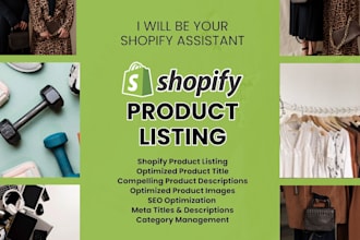 do shopify product listing and data entry with SEO