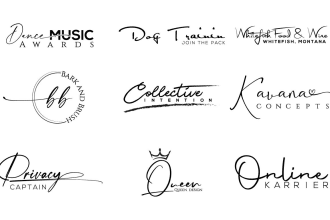 create professional signature, photography, handwritten logo