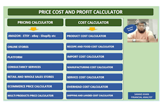 prepare customized price and cost calculator
