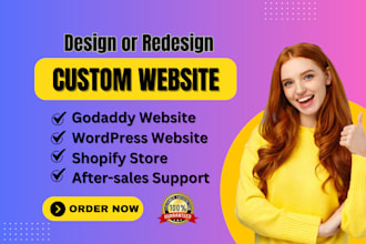 design, redesign, update godaddy website, wordpress website, wix or shopify