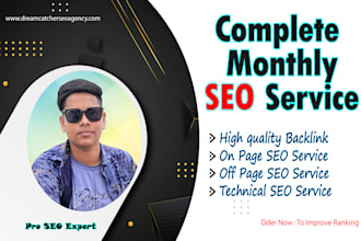 do complete monthly SEO service with high quality backlinks