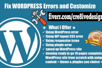 fix WORDPRESS Errors, Issues and Customization