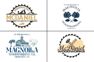 do modern wood work and carpentry logo design