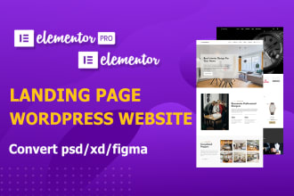 design a responsive website or landing page using elementor pro