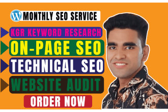 do monthly technical and onpage seo, website audit, kgr keyword research