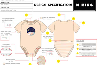 create production factory tech pack for clothing designers