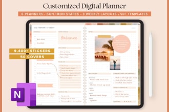 design custom digital planners, stickers, journals, notebook