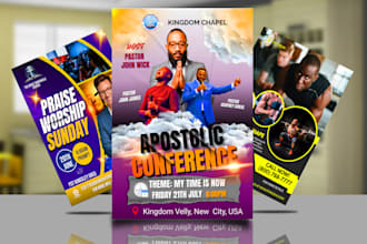 design professional flyer, poster, banner for church, food, sports and party