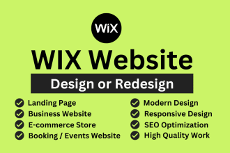wix website design, wix website redesign, wix landing page, wix business website
