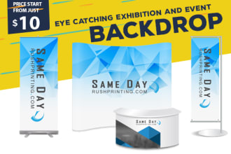 design awesome backdrop, x stand, roll up banners