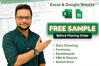 expertly do your excel tasks like data entry, cleaning, formula, lookup, match