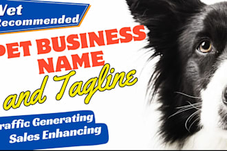 provide vet endorsed pet business name and tagline