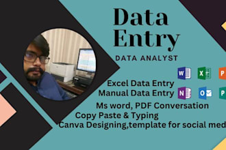 do typing job, data entry work, ms office expert, excel, word, powerpoint