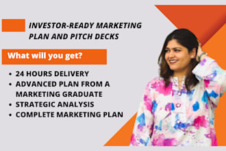 create marketing plan and pitch deck for startup businesses