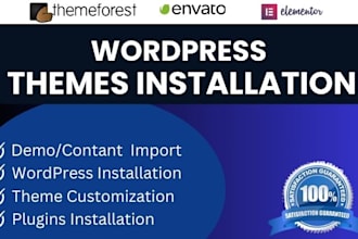 install wordpress setup themeforest, envato theme,demo import and customization