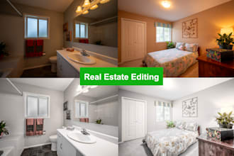 pro real estate photo editing, flambient, sky replacement 24hrs