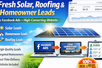 generate fresh solar roofing and homeowner leads with facebook ads build website