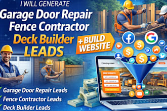 generate garage door repair fence contractor deck builder leads build website