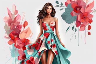draw fashion illustrations and fashion collections