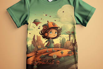create children illustration for t shirt design