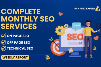 provide complete monthly SEO service for your website google ranking