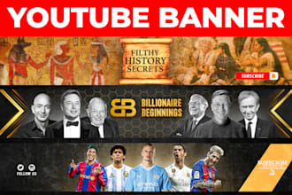 design banner and logo for youtube channel