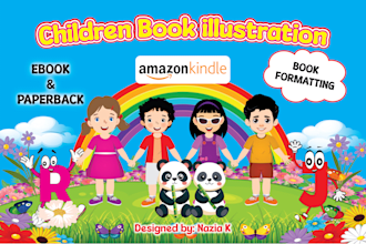 draw children story book illustration and children story book illustration