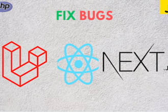 fix bugs in react, nextjs, and laravel applications