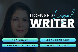 write legal contracts, agreements, privacy policy, nda, terms and conditions