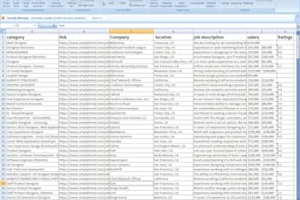 extract data from website in clear excel sheet for marketing etc