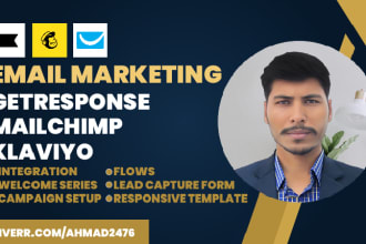 create responsive mailchimp, klaviyo and getresponse email campaign and template