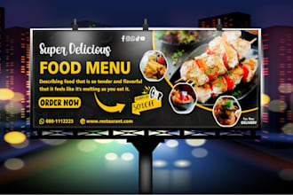 do yard and billboard designing for restaurant