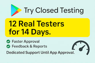 do google play closed testing with 12 testers for 14 days